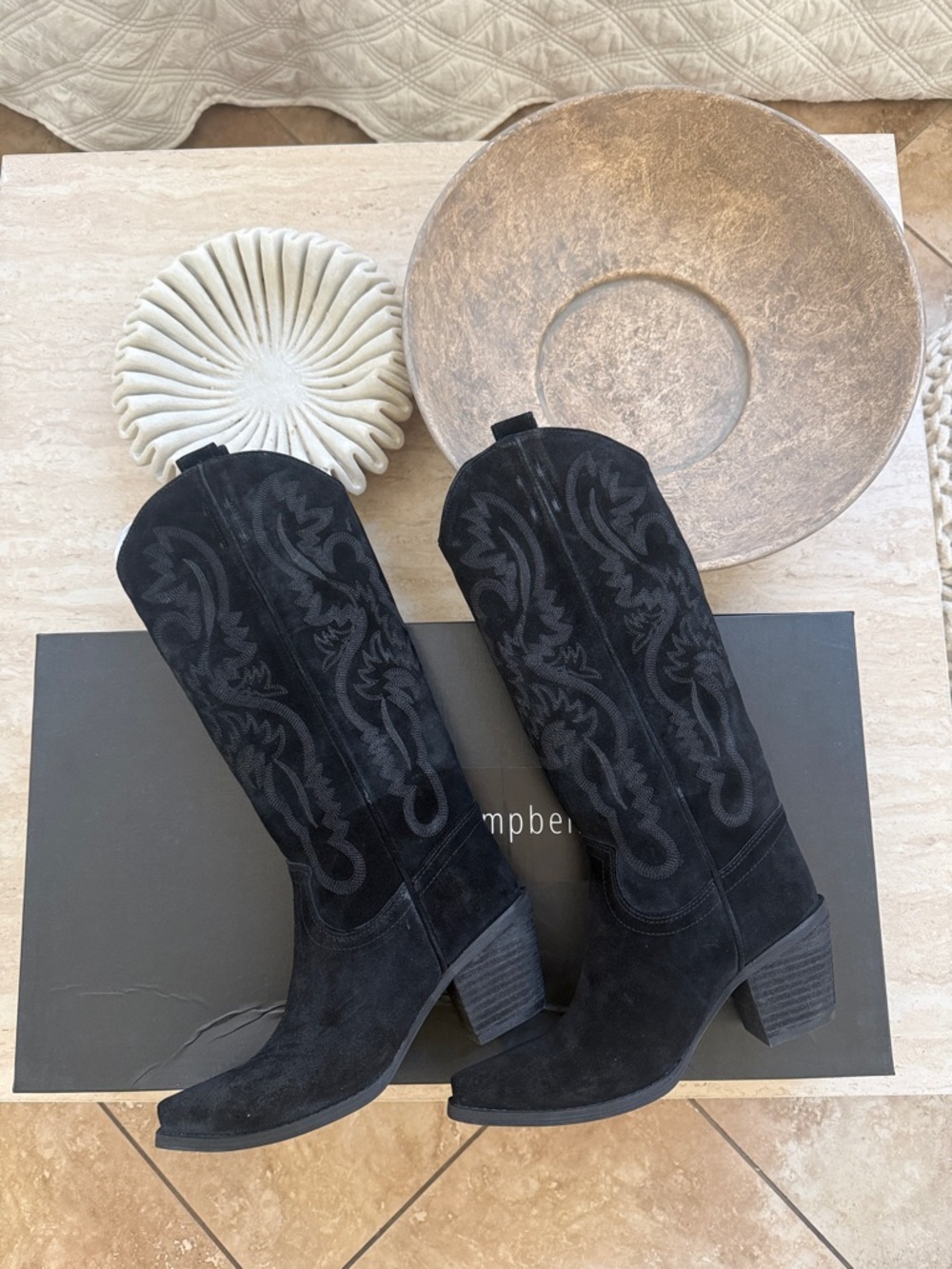 Jeffrey campbell - NWB - Black Suede Western Mid-Calf Heeled Boots